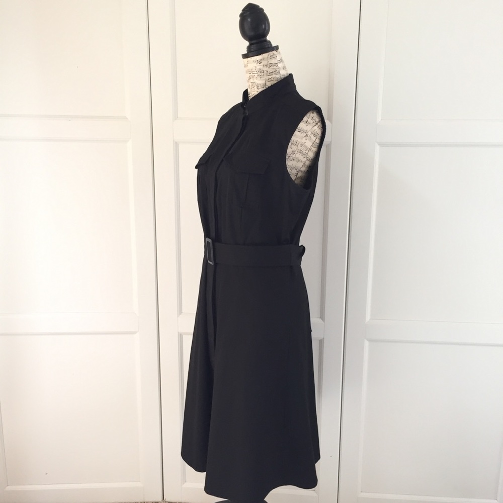 ❇️Ann Taylor Black Utility Button Front Dress - Picture 4 of 7